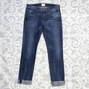 Hudson Jeans Womens Ginny Crop Straight W Cuff Dark Wash Low Rise Sz 27 USA‎